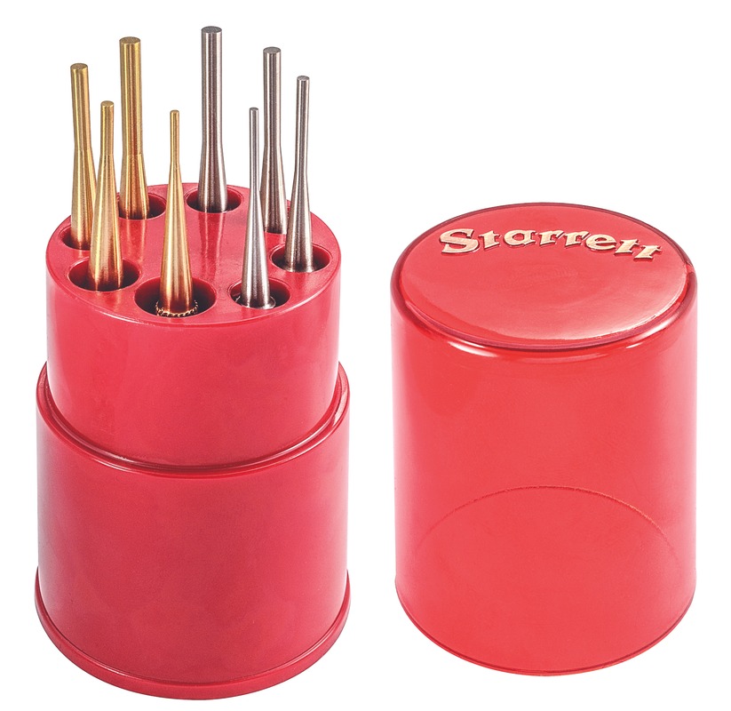 Starrett Steel & Brass Drive Pin Punch Set 1100ZZ-36 Master Wood Case