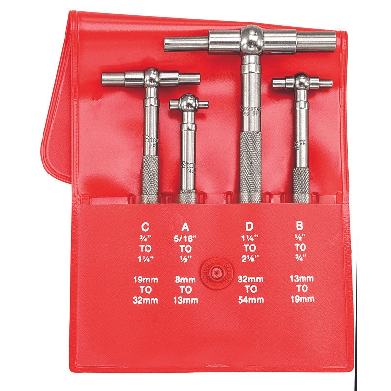 Starrett - Telescoping Gage 4 Pce Set: 579A/B/C/D Self Centering
