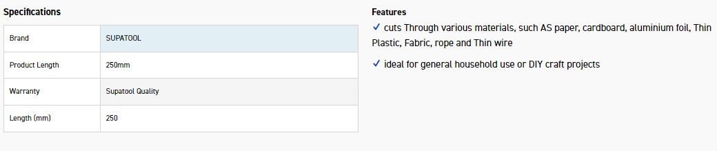 SUPATOOL S6004 GENERAL PURPOSE SCISSORS 250MM - Image 4