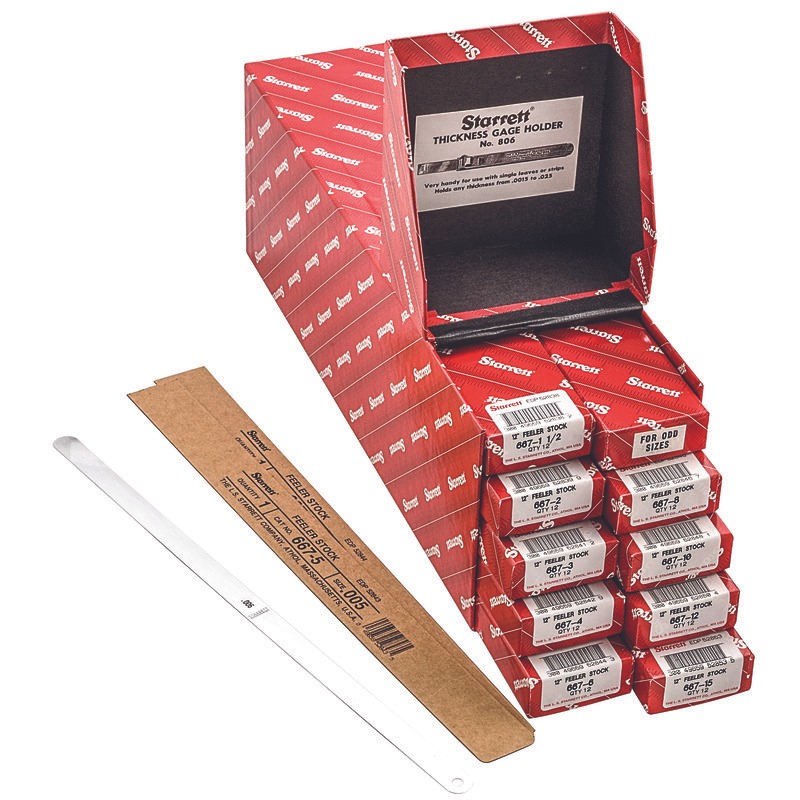 Starrett - Inch Thickness Gage Set 108 Pce 12 Each Of 9 Sizes .0015 - .015