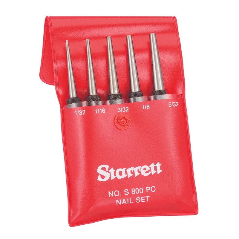 Starrett - Square Head Nail Punch 5 Pce Set 800A/B/C/D/E In Case