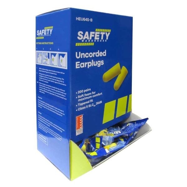 SAFETY WHS - EARPLUGS, UNCORDED, CLASS 5 27dB, BOX DISPENSER [200]