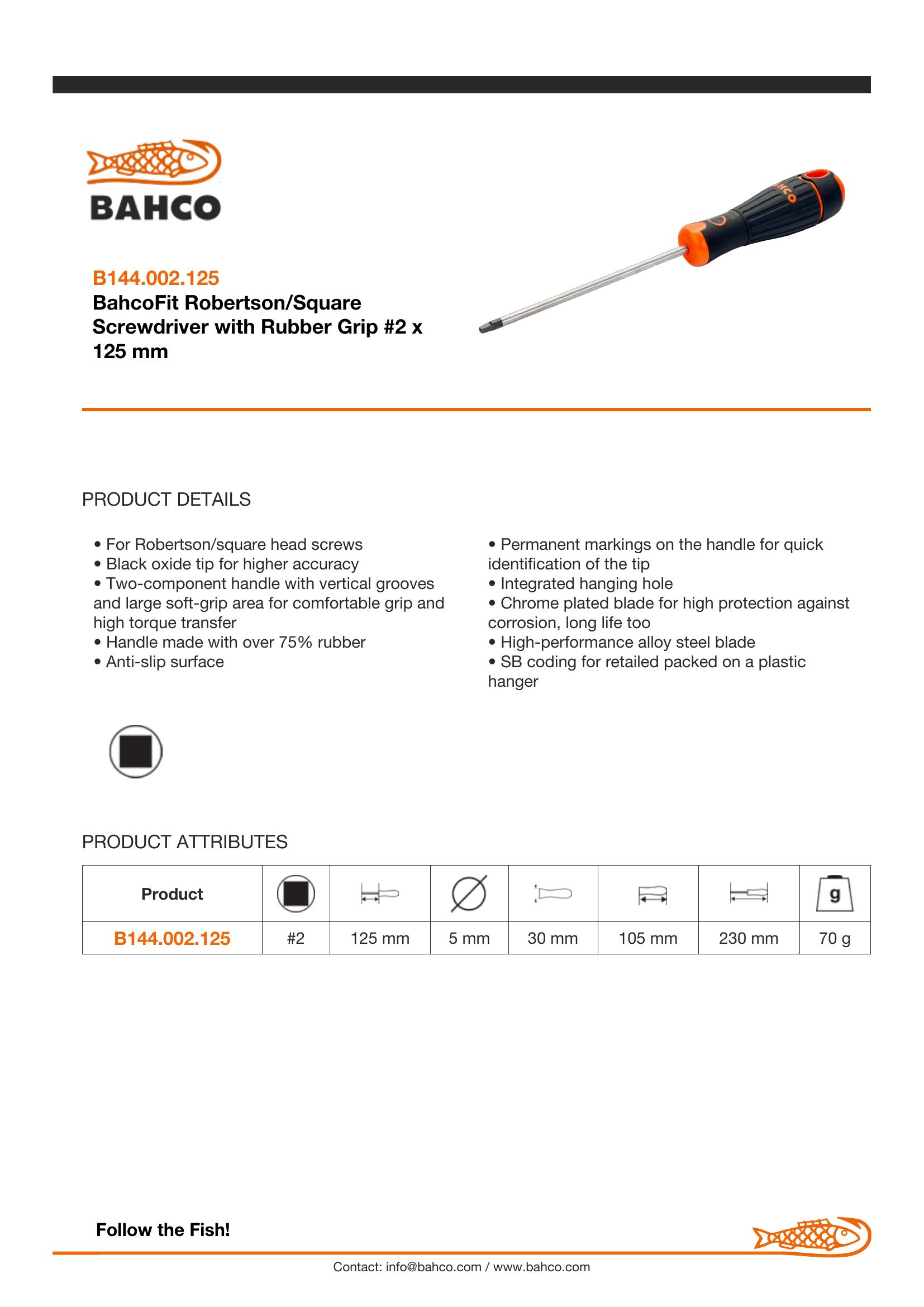 Bahco Robinson (Square Drive) No.2 - blade length 100mm - BahcoFit - Image 3