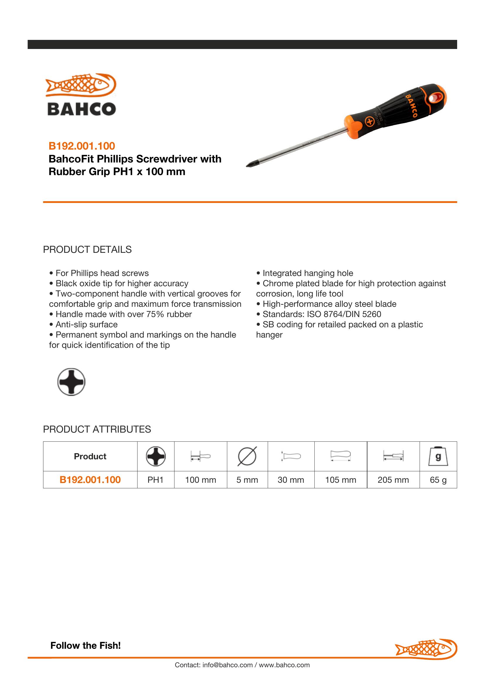 Bahco Phillips PH 1 - blade length 100mm - BahcoFit - Image 4