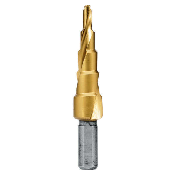 HOLEMAKER STEP DRILL, SPIRAL FLUTE, 9 STEPS, 5.5MM STEP LENGTH, 4 - 12MM