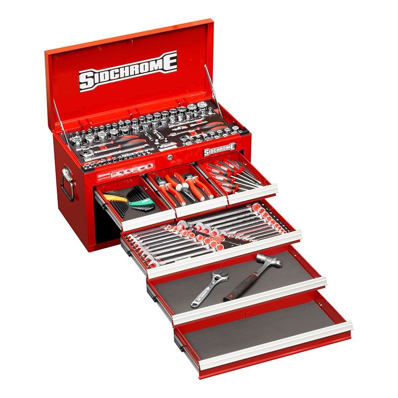 SIDCHROME - TOP TOOL CHEST KIT, METRIC/AF 139PCE