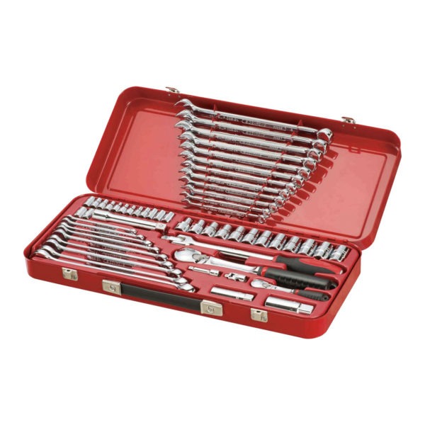 SIDCHROME - SPANNER/SOCKET SET, 56PCE METRIC/AF, 1/4 & 1/2in DRIVE