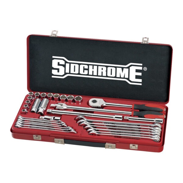 SIDCHROME - SPANNER/SOCKET SET, 31PCE METRIC, 1/2in DRIVE