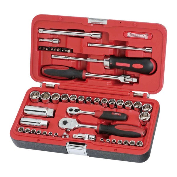 SIDCHROME - DRIVE TOOL SET, 56PC METRIC/AF 1/4 &3/8in DRIVE