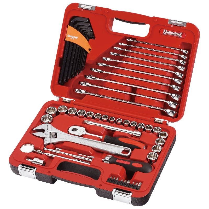 SIDCHROME - SPANNER/SOCKET SET, 69PCE METRIC/AF, 3/8in DRIVE