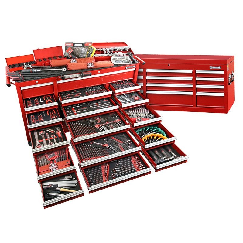SIDCHROME - TOOL KIT, TRIPLE BANK & TOP CHEST, METRIC/AF 613 PIECE