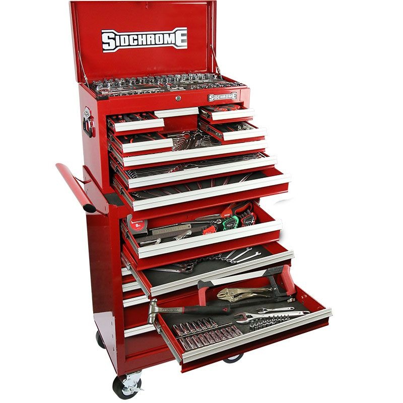 SIDCHROME - TOOL KIT, ROLLING CABINET & TOP CHEST, METRIC/AF 250 PIECE