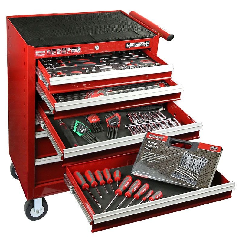 SIDCHROME - TOOL KIT, ROLLING CABINET METRIC/AF 250 PIECE