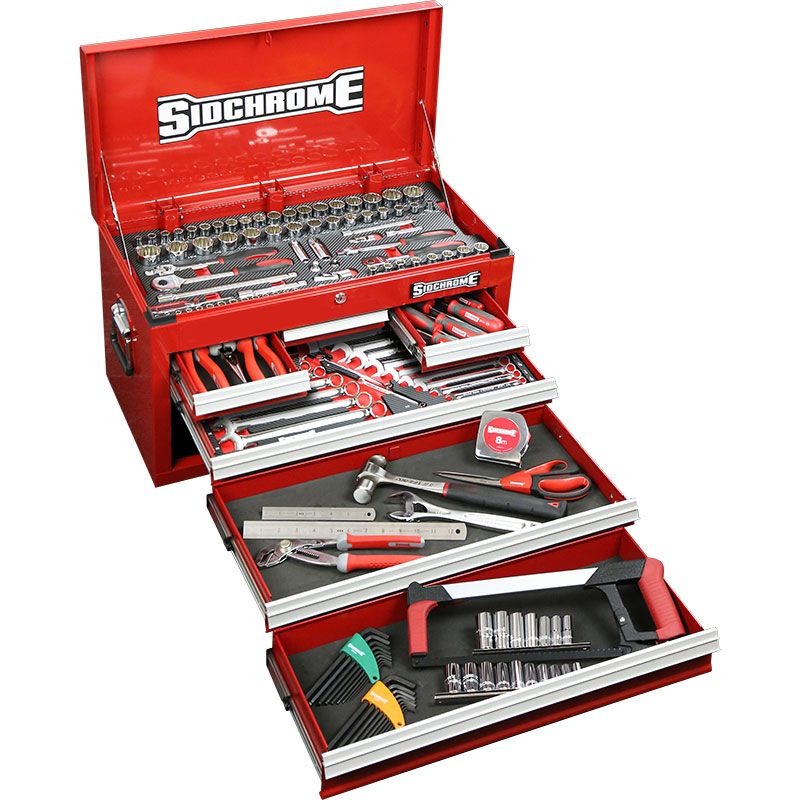 SIDCHROME - TOOL KIT, TOP CHEST METRIC/AF 162 PIECE