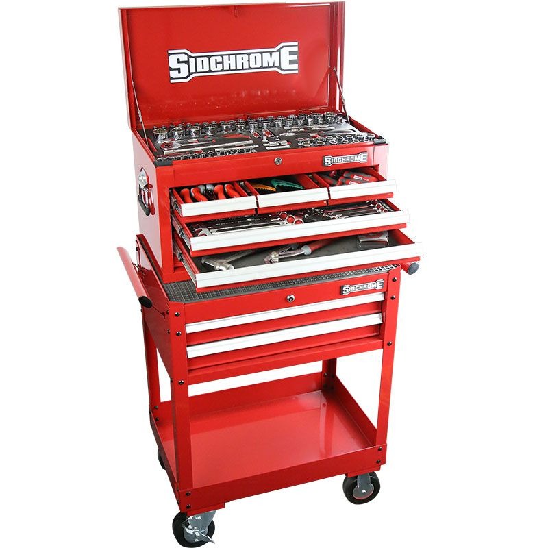 SIDCHROME - TOOL KIT, TROLLEY & TOP CHEST METRIC/AF 147 PIECE