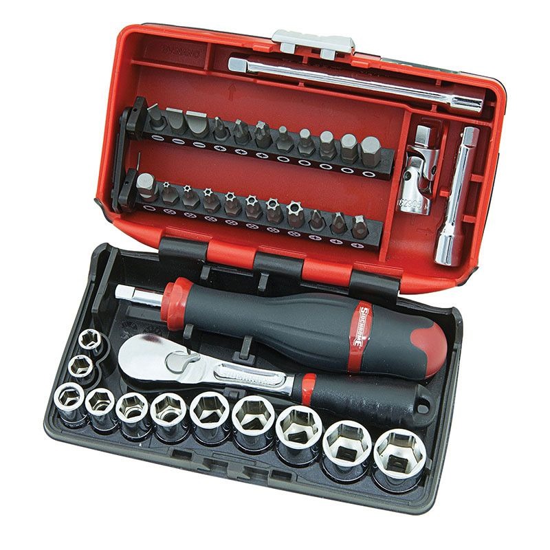 SIDCHROME - SOCKET SET, 1/4in DRIVE, 38PCE NANO