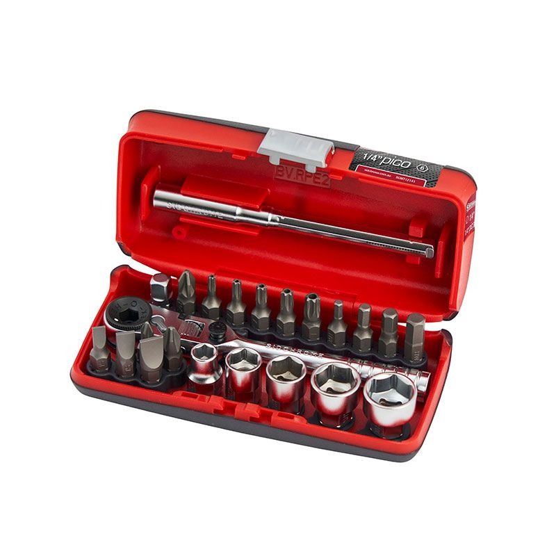 SIDCHROME - SOCKET & BIT SET, 1/4in 23 PIECE