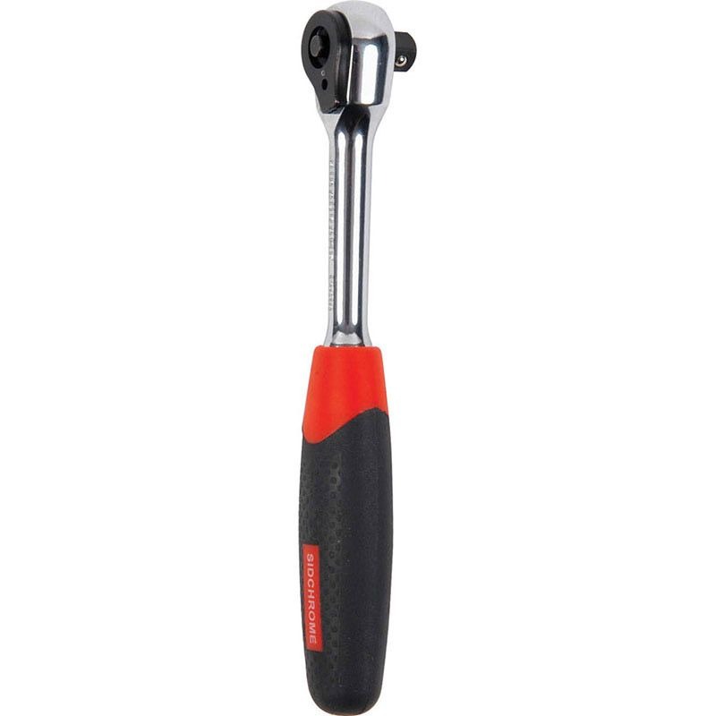 SIDCHROME - RATCHET, 1/4in DRIVE MICROTOUG RUBBER HANDLE