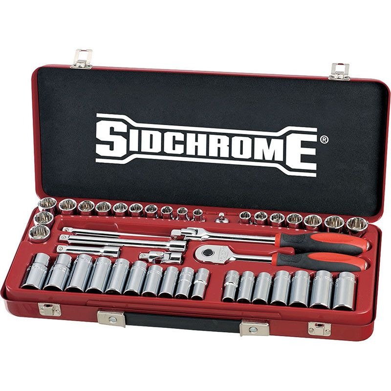 SIDCHROME - SOCKET SET, METRIC/AF 43PCE 3/8in DRIVE