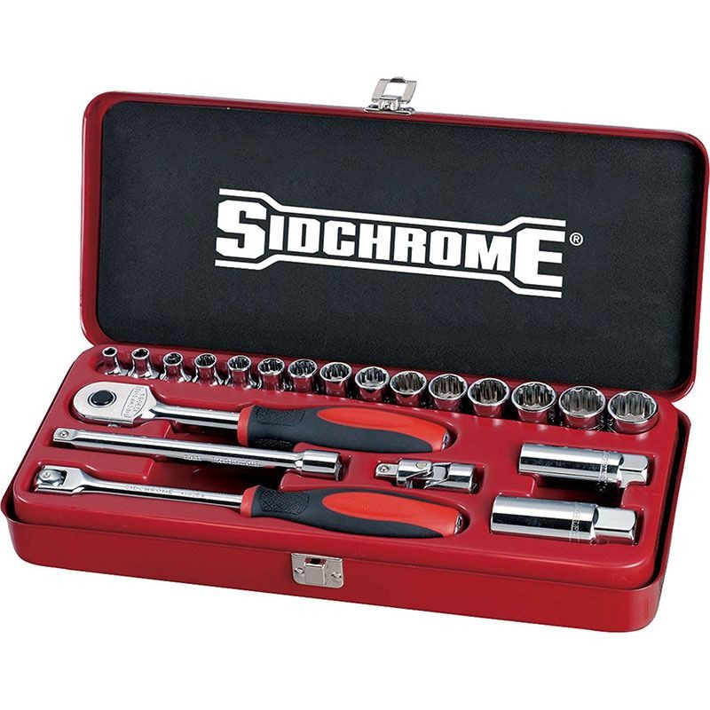 SIDCHROME - SOCKET SET, 3/8in DRIVE, 21PCE METRIC