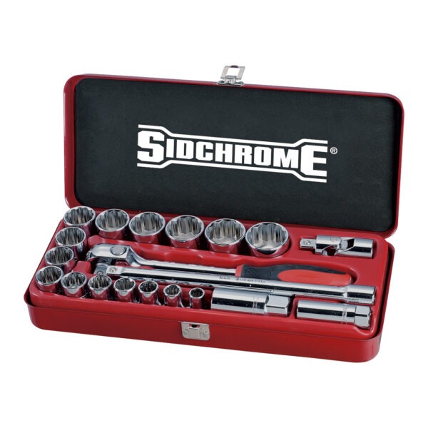 SIDCHROME - SOCKET SET, 1/2in DRIVE, AF 21 PIECE