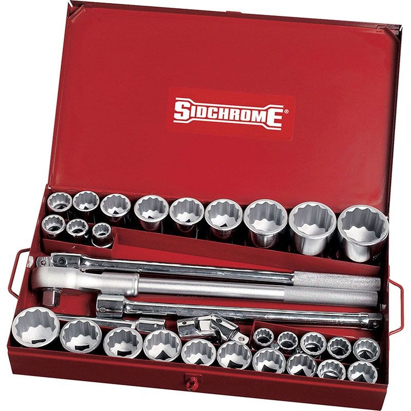 SIDCHROME - SOCKET SET, 3/4in DRIVE, 32PCE AF/METRIC