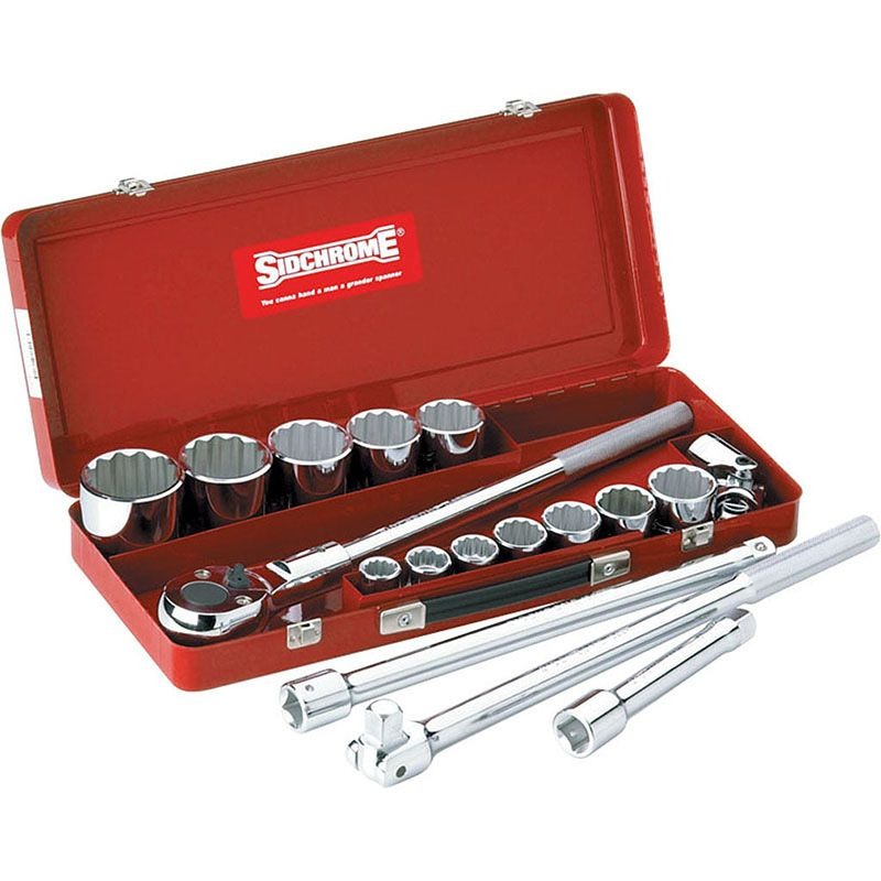 SIDCHROME - SOCKET SET, 3/4in DRIVE, METRIC 17 PIECE