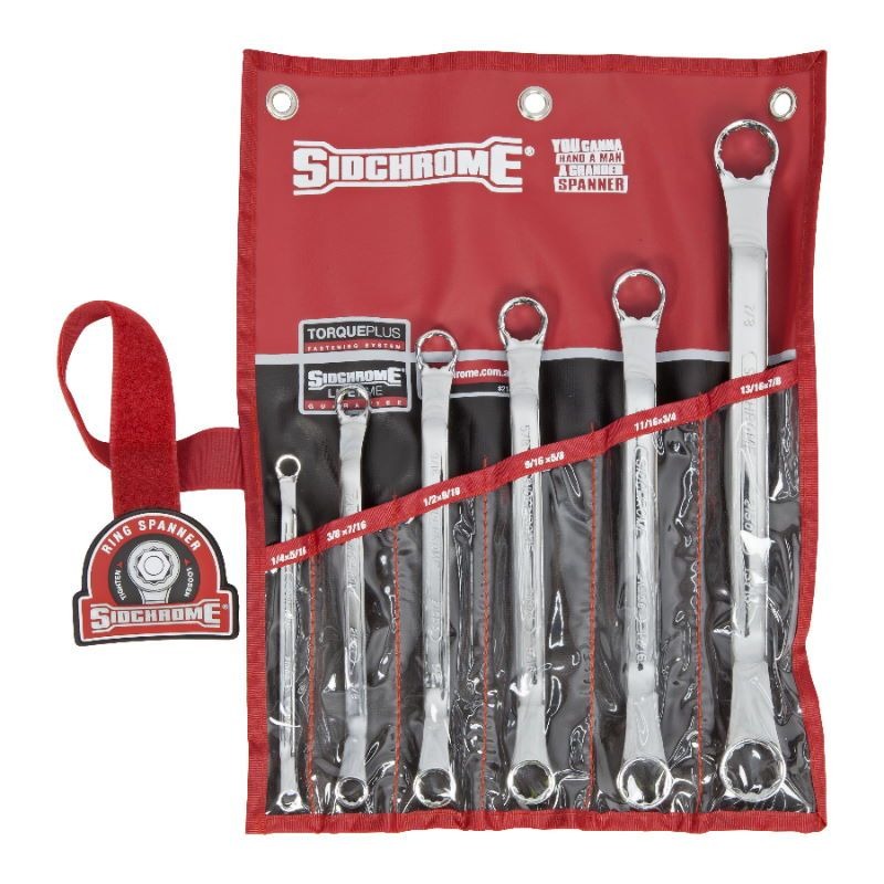 SIDCHROME - SPANNER SET, AF 6PCE, RING END