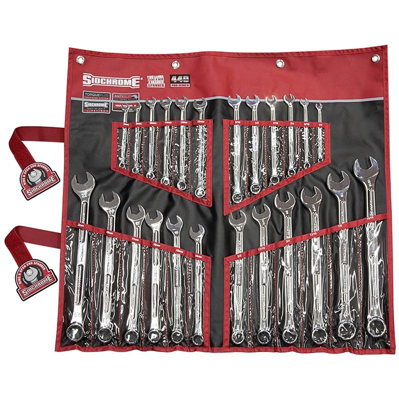 SIDCHROME - SPANNER SET, AF/METRIC 24PCE RING & OPEN END