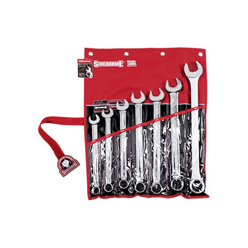 SIDCHROME - SPANNER SET 7PCE LGE METRIC RING & OPEN END