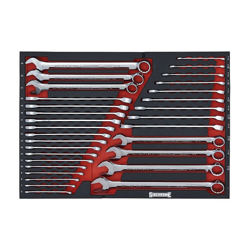 SIDCHROME - SPANNERS SET, METRIC/AF 31 PCE RING & OPEN END, PROMO