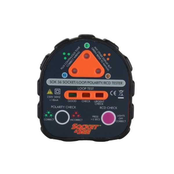 SOCKET&SEE - SOCKET TESTER EARTH LOOP, POLARITY, RCD CHECK