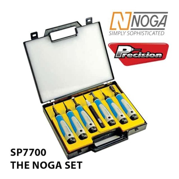 NOGA DEBURRING KIT THE SET 7 PIECE HANDLES & BLADES