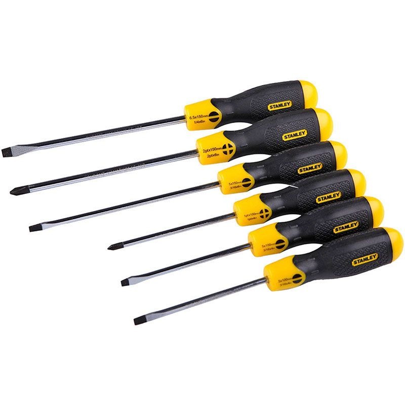 STANLEY - SCREWDRIVER SET, CUSHION GRIP 6 PIECE