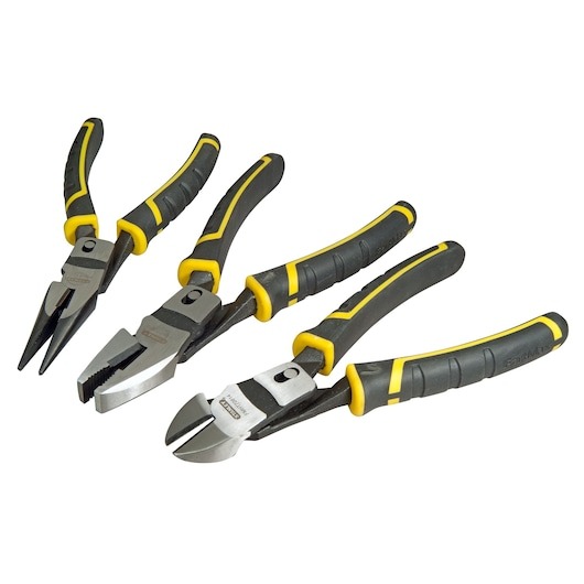 STANLEY - PLIERS 3PC SET COMPOUND ACTION DIAG CUT/COMBI/LNG NOSE FATMAX