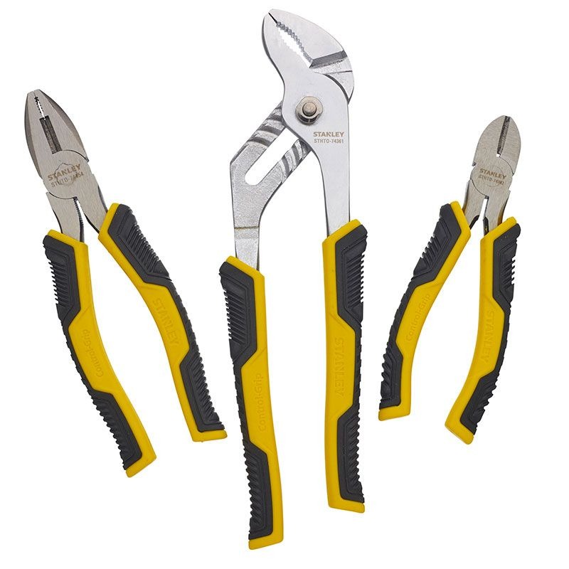 STANLEY - PLIER SET, DYNAGRIP 3 PIECE COMBO/DIAGONAL/MULTIGRIP