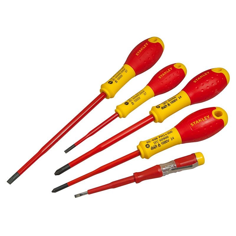 STANLEY - SCREWDRIVER SET, VDE SLIMLINE SLOTTED & PHILLIPS 5PC FATMAX