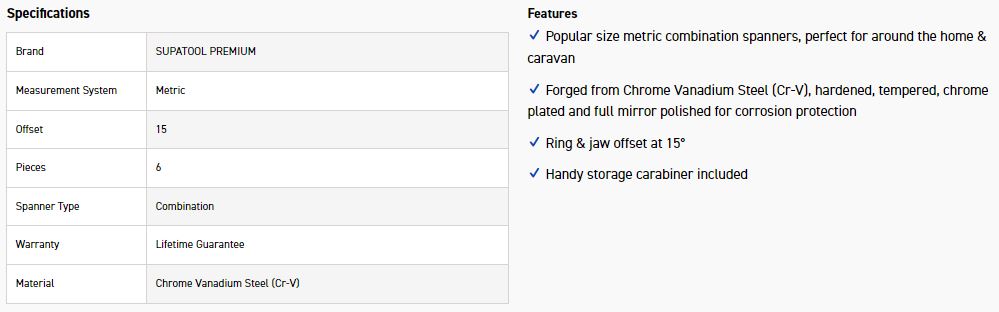 STP STP3010 6PC COMB SPANNER SET METRIC - Image 5