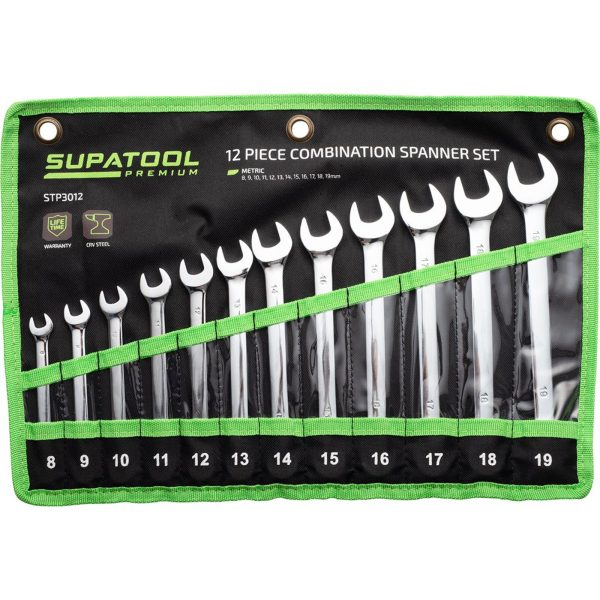 STP STP3012 12PC COMB SPANNER SET-MET