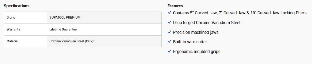 STP STP4303 LOCK GRIP PLIER SET 3PC - Image 2