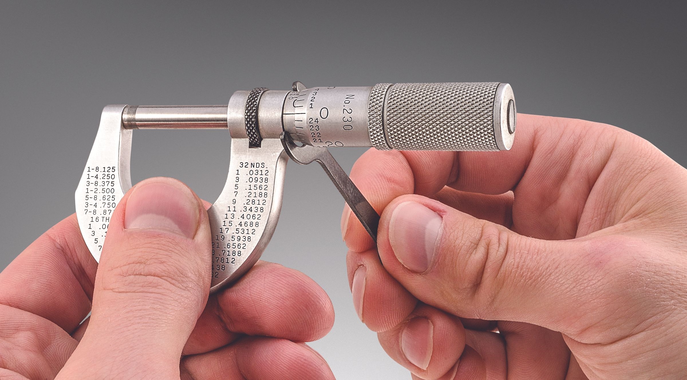 Starrett Micrometer 0-1in Range .0001in Grad Carbide Faces T230XFL Outside Micrometer - Image 4