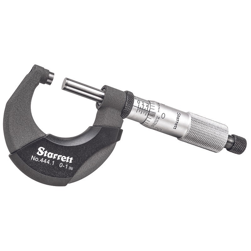 Starrett OUTSIDE MICROMETER, 0-1 T444.1XRL-1 Outside Micrometer