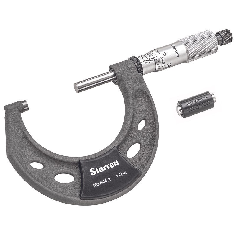 Starrett OUTSIDE MICROMETER, 1-2 T444.1XRL-2 Outside Micrometer