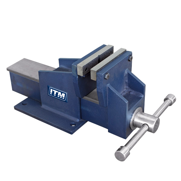 ITM FABRICATED STEEL BENCH VICE, STRAIGHT JAW, 100MM