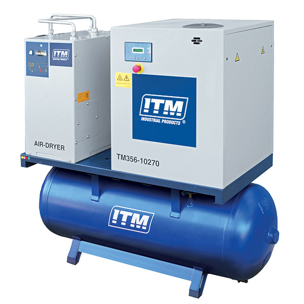 ITM AIR COMPRESSOR ROTARY SCREW WITH REFRIGERATED DRYER, 3 PHASE, 10HP, 270LTR, FAD 1080