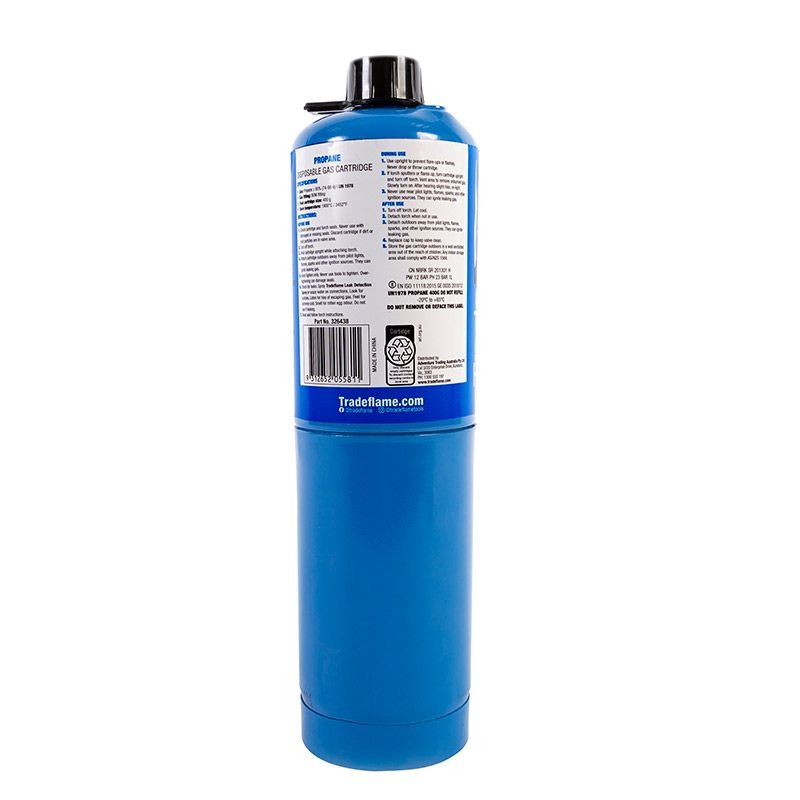 TRADEFLAME - PROPANE CARTRIDGE, 400g BOM FITTING - Image 2