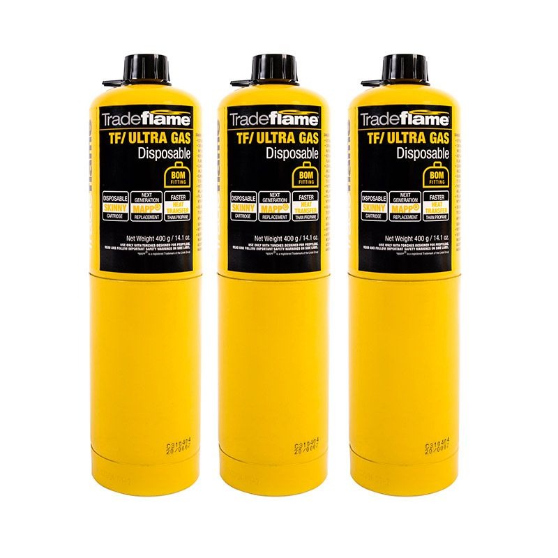 TRADEFLAME - ULTRA GAS 400g, [3] PK - Millers Tooling Pty Ltd Shop Online