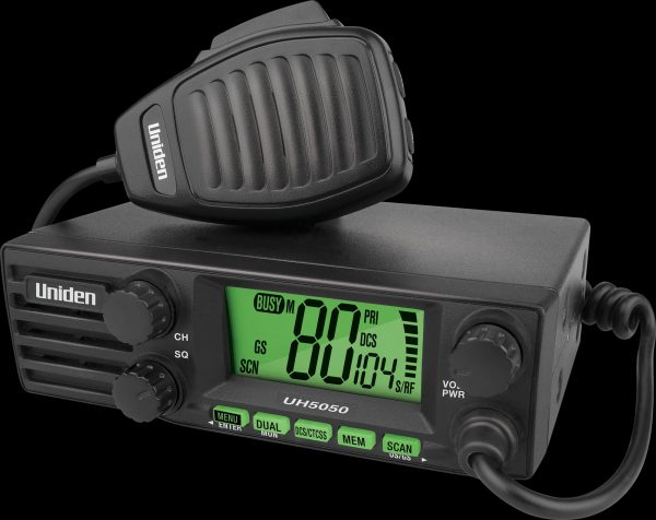UNIDEN - UHF CB RADIO, 5 WATT, 80CH NARROW BAND DIN FIXED MOUNT