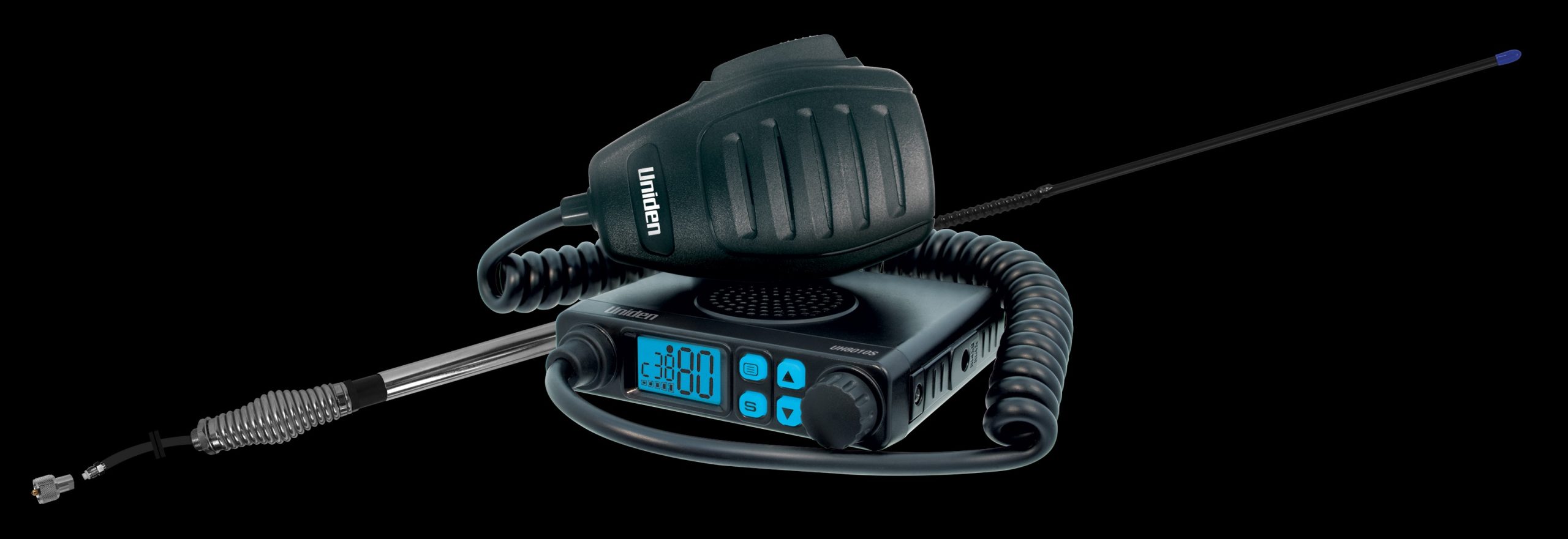 UNIDEN - UHF CB RADIO, 5 WATT, 80CH WITH ANTENNA FIXED MOUNT