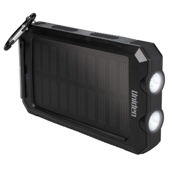 UNIDEN - SOLAR POWERBANK, 8000mAh, IP54 2 x USB PORTS, FLASHLIGHT